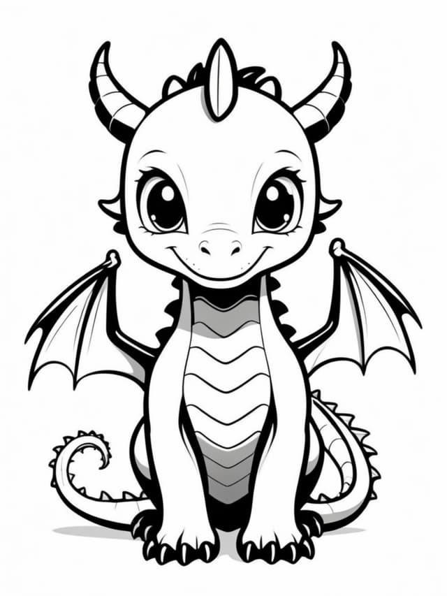 Cartoon Smiling Baby Dragon