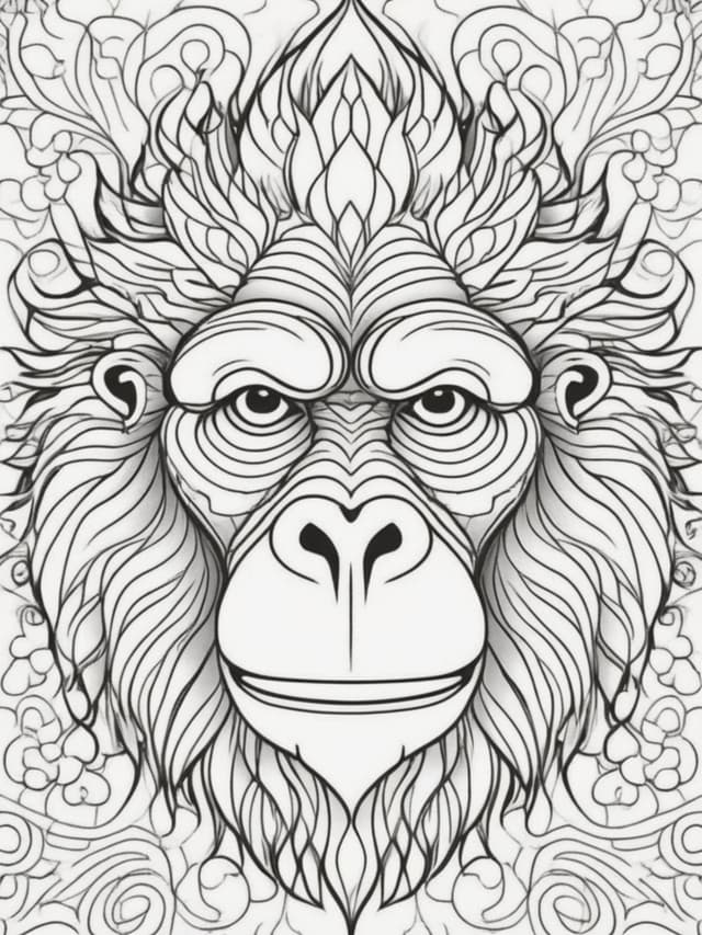 Detailed Pattern and Chimp Face