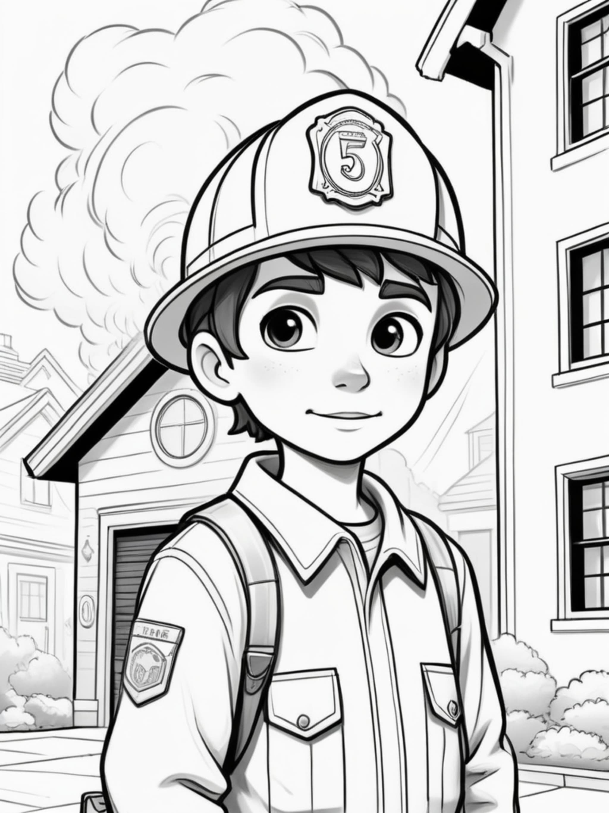 Young Fireman Looks for Fire