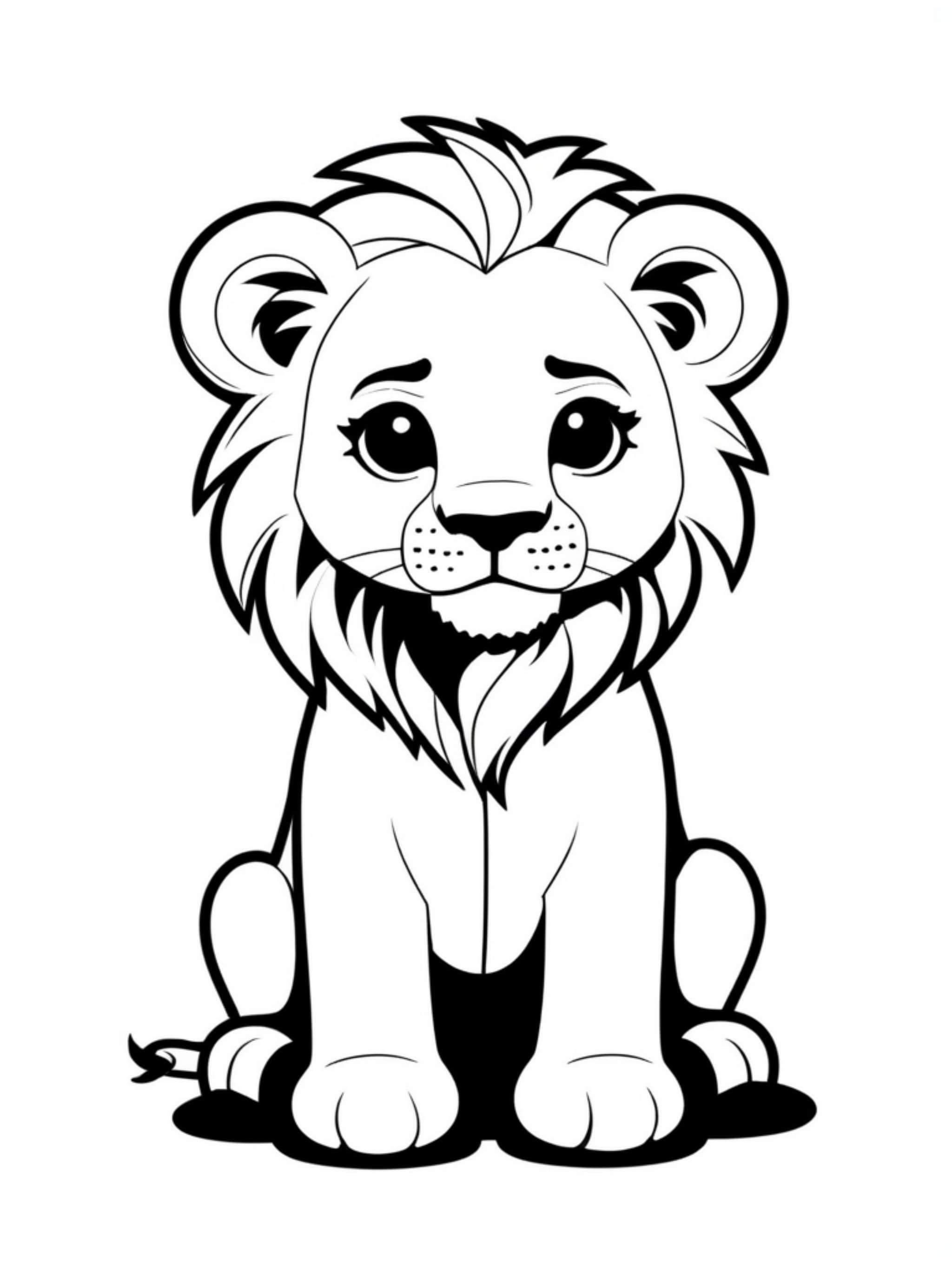 Adorable Cartoon Lion