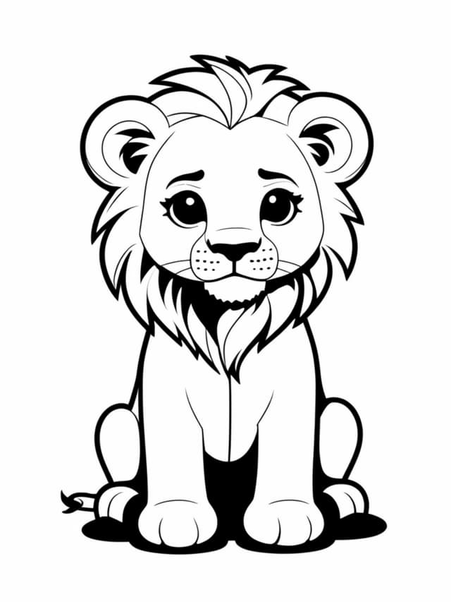 Adorable Cartoon Lion