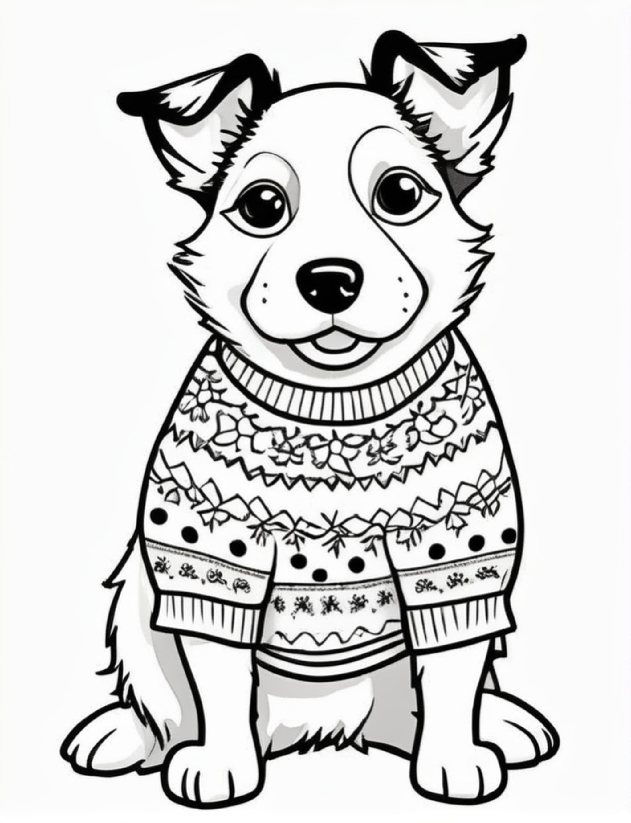 Cute little dog in a Christmas sweater