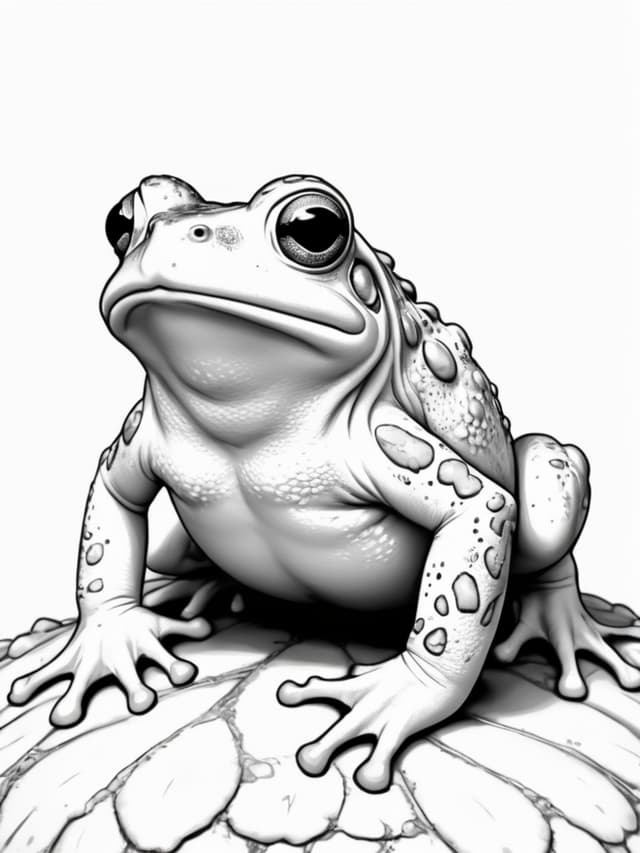 Proud Hyper Realistic Toad On Rock