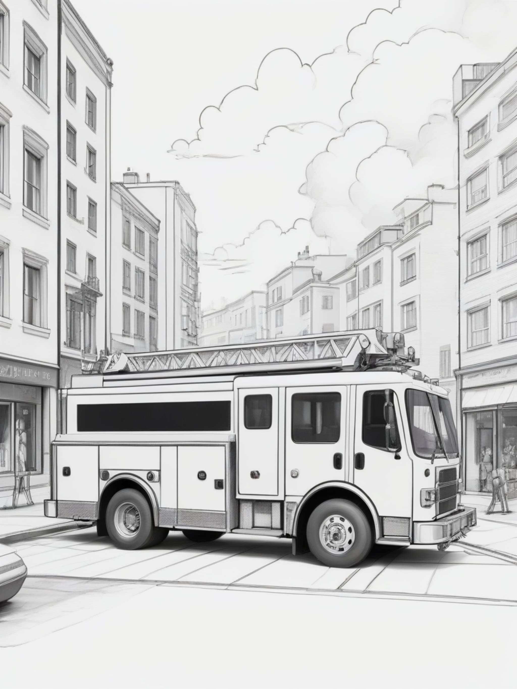 Fire Truck in the City