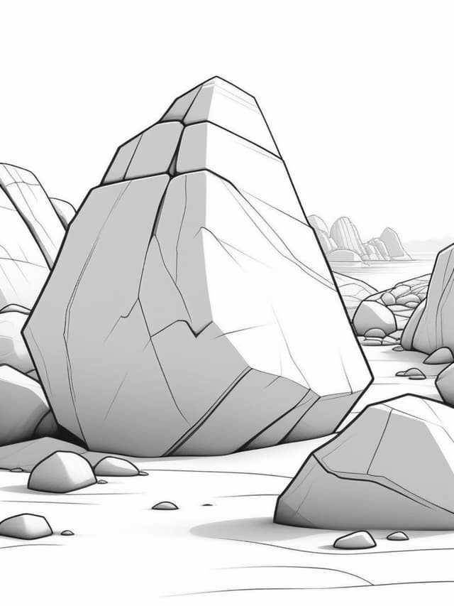 A Large Boulder on a Beach