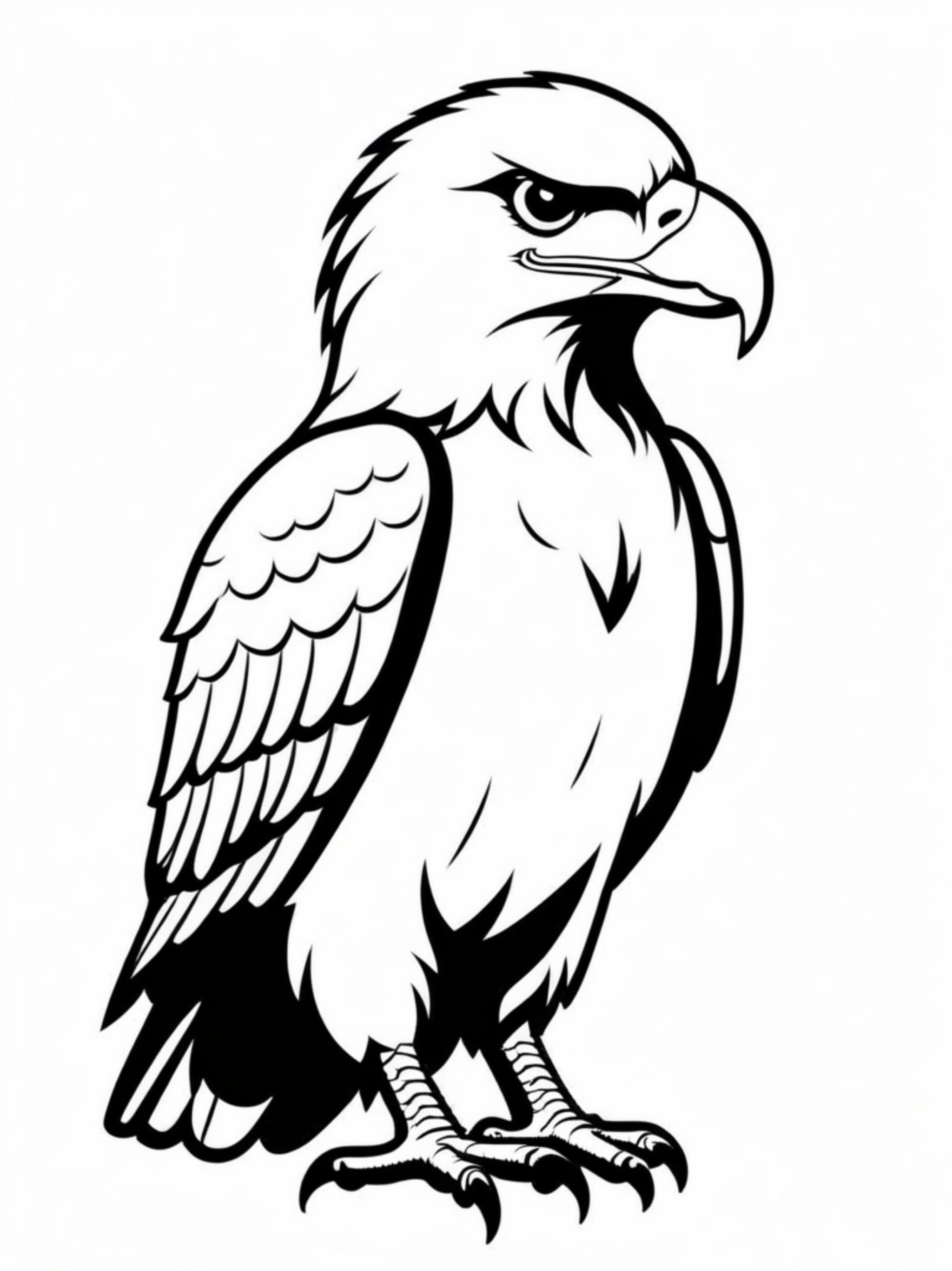 Dark Outlined Eagle On White