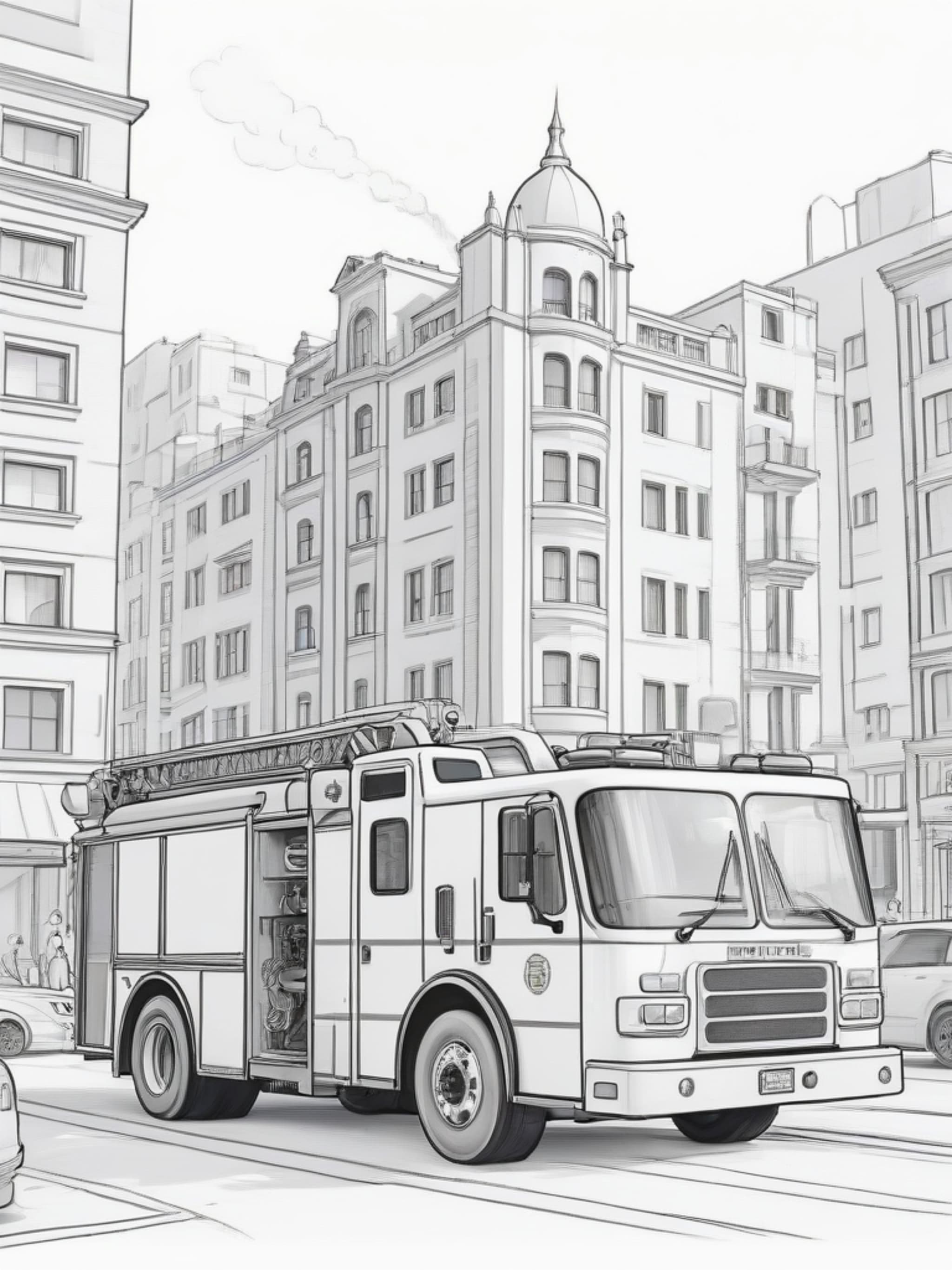 Fire Truck In City