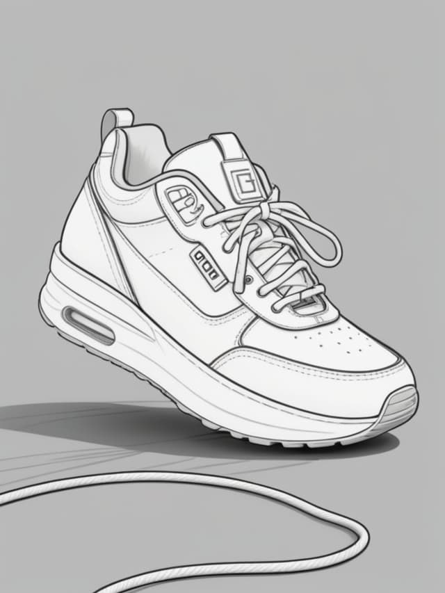 One White Athletic Shoe