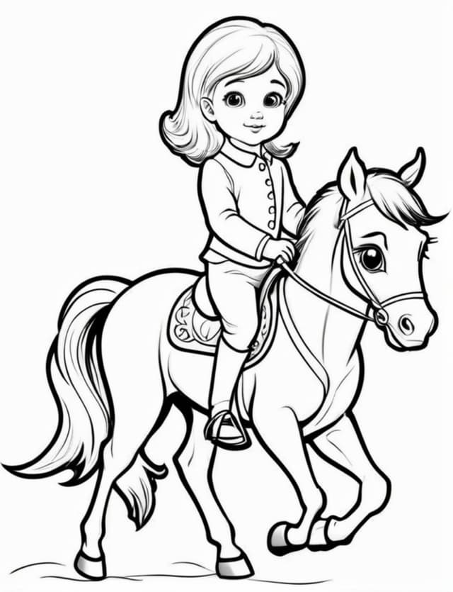 Happy Young Girl on a Pony